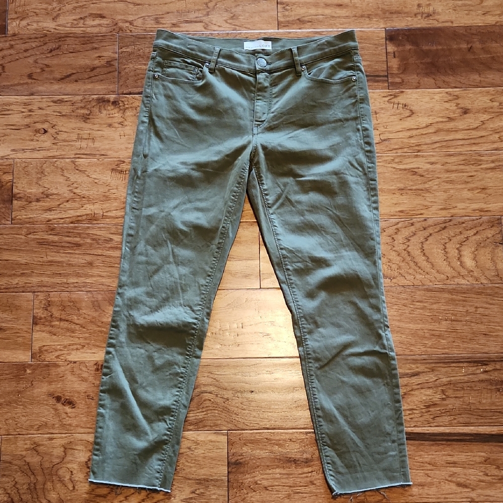 LOFT Modern Skinny Crop Olive Jeans